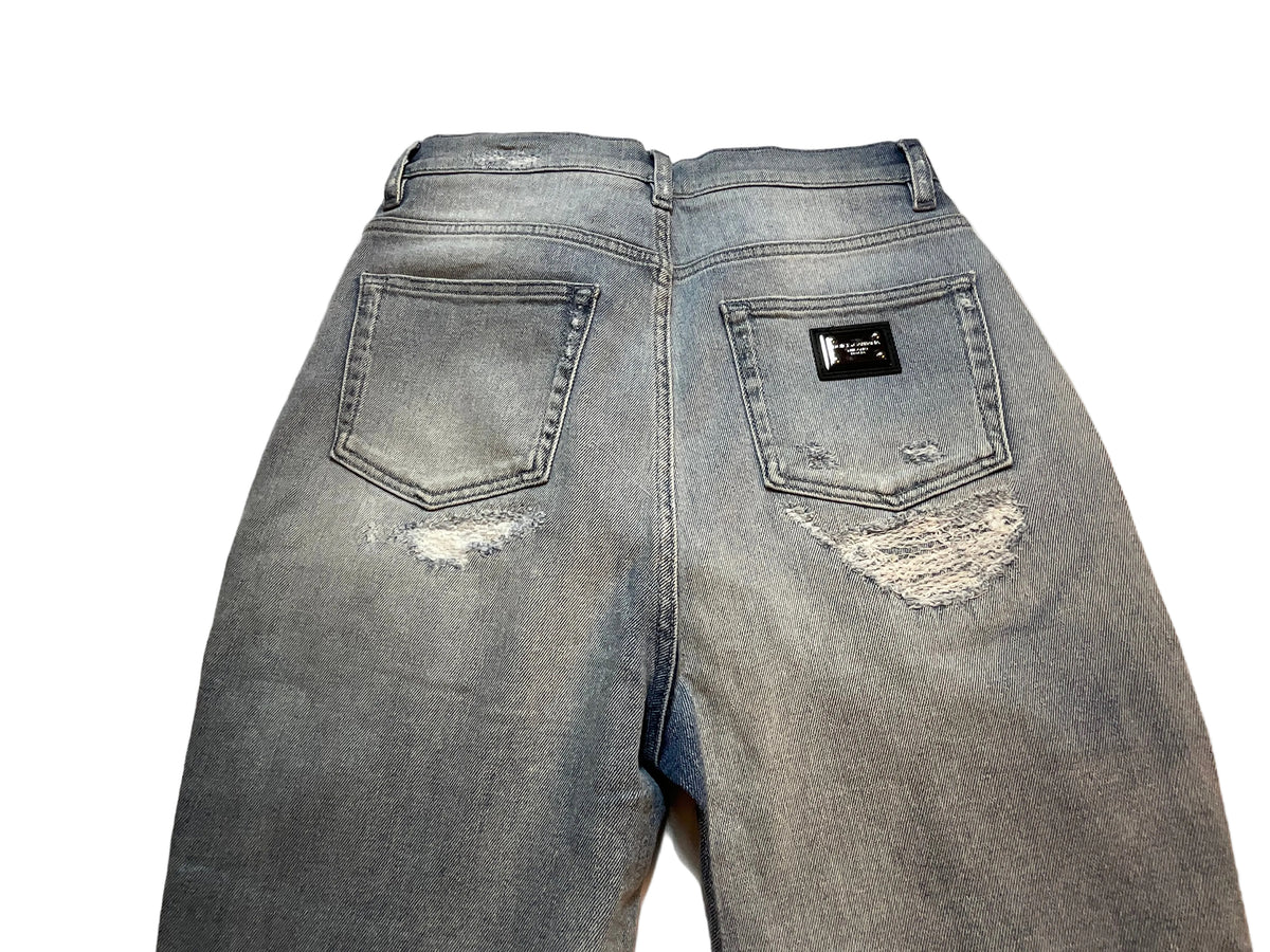 DOLCE & GABBANA GRACE HIGH WAISTED DISTRESSED SKINNY JEANS DENIM SIZE I 42 UK 10 US 6 LADIES