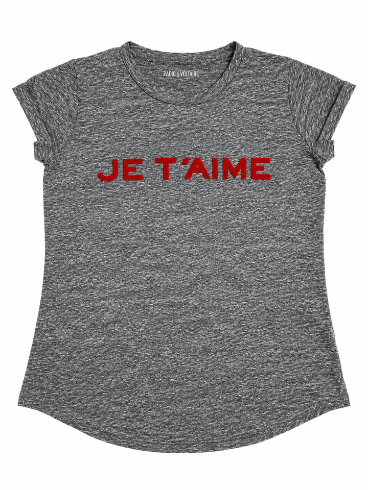 Zadig & Voltaire JE T’AIME Grey T-Shirt  ladies
