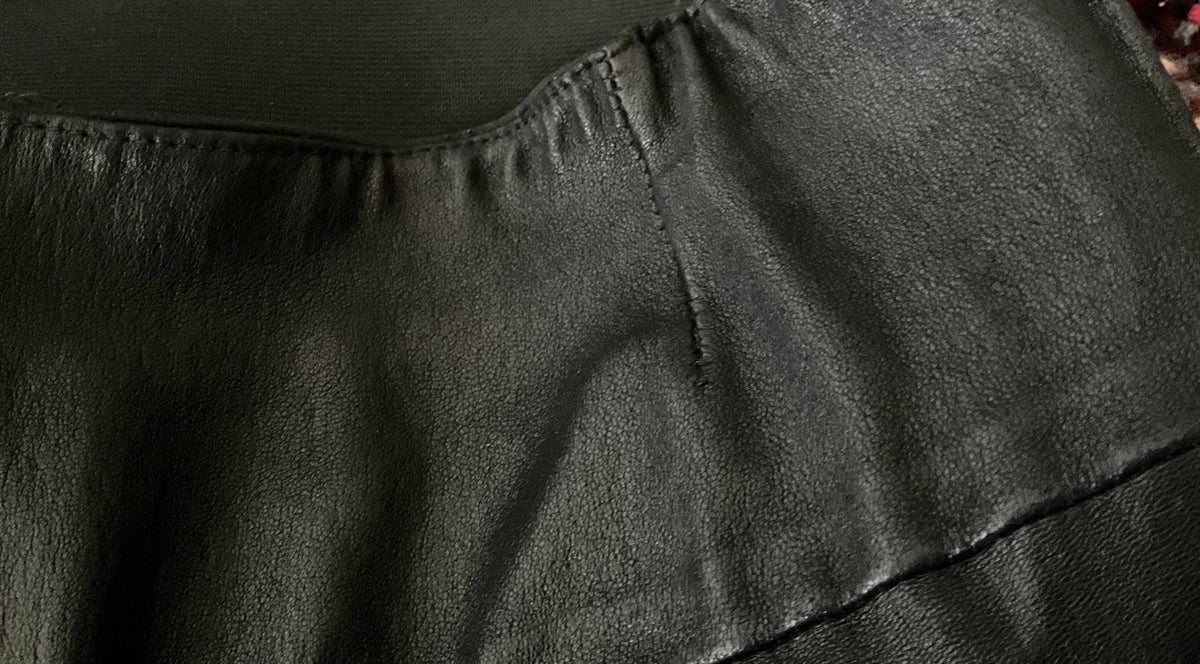 SPRWMN BLACK LEATHER HIGH-WAISTED LEGGINGS PANTS TROUSERS SIZE M LADIES