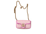 Gucci Super Mini GG Marmont Matelasse Canvas Flap crossbody bag handbag pink ladies