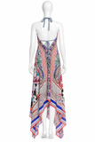 ETRO Multicolour Printed Silk Halter Maxi Dress – Size 42 ladies
