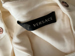 Versace Cream Knit Rose Gold Medusa Button Fitted Dress Size I 38 UK 6 US 2 XS ladies