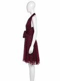 Gucci Silk Halter Dress Burgundy Red Polka Dot Size IT 38 / UK 6 / US 2 ladies