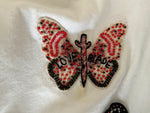 VALENTINO Garavani White Cotton Butterfly Embroidered T-Shirt Size S Small ladies