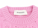Sportmax Pink Wool & Cashmere Pointelle Knit Sweater – Size M ladies
