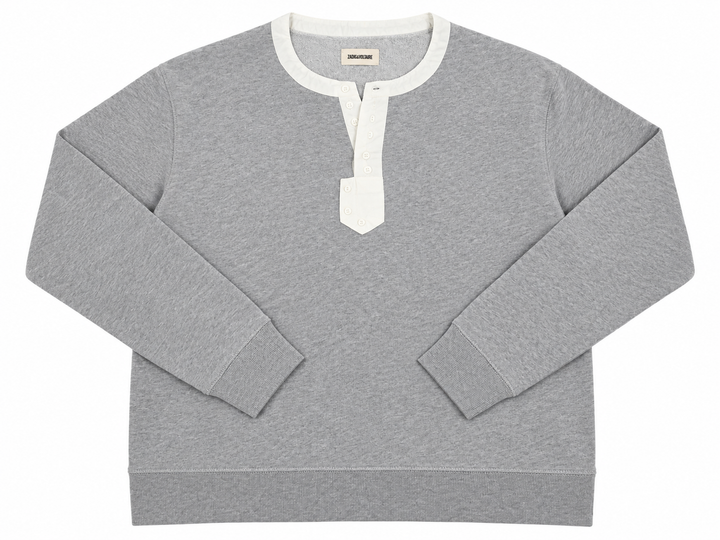 Zadig & Voltaire Watson Grey Logo Print Sweatshirt – Size S ladies