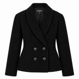 Chanel La Petite Veste Noire Black Bouclé Wool Jacket – Pre-Fall 2022/2023  – Size 40 ladies