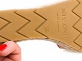Missoni Zig Zag Leather Striped T-Strap Wedges Sandals Size 39 ladies