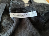 CHRISTIAN DIOR Black Cashmere Knit Lace Trim Jumper Sweater Pullover Size XS ladies