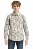 Versace Boys Baroque Floral Long-Sleeve Shirt – Size 10Y / 140 cm children