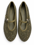 Le Silla Gilda Crystal-Embellished Mesh Mary Jane Ballet Flats – Size 38½ ladies