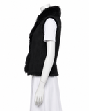 Joseph Lucy Toscana Black Shearling Gilet Vest – Size 38 ladies