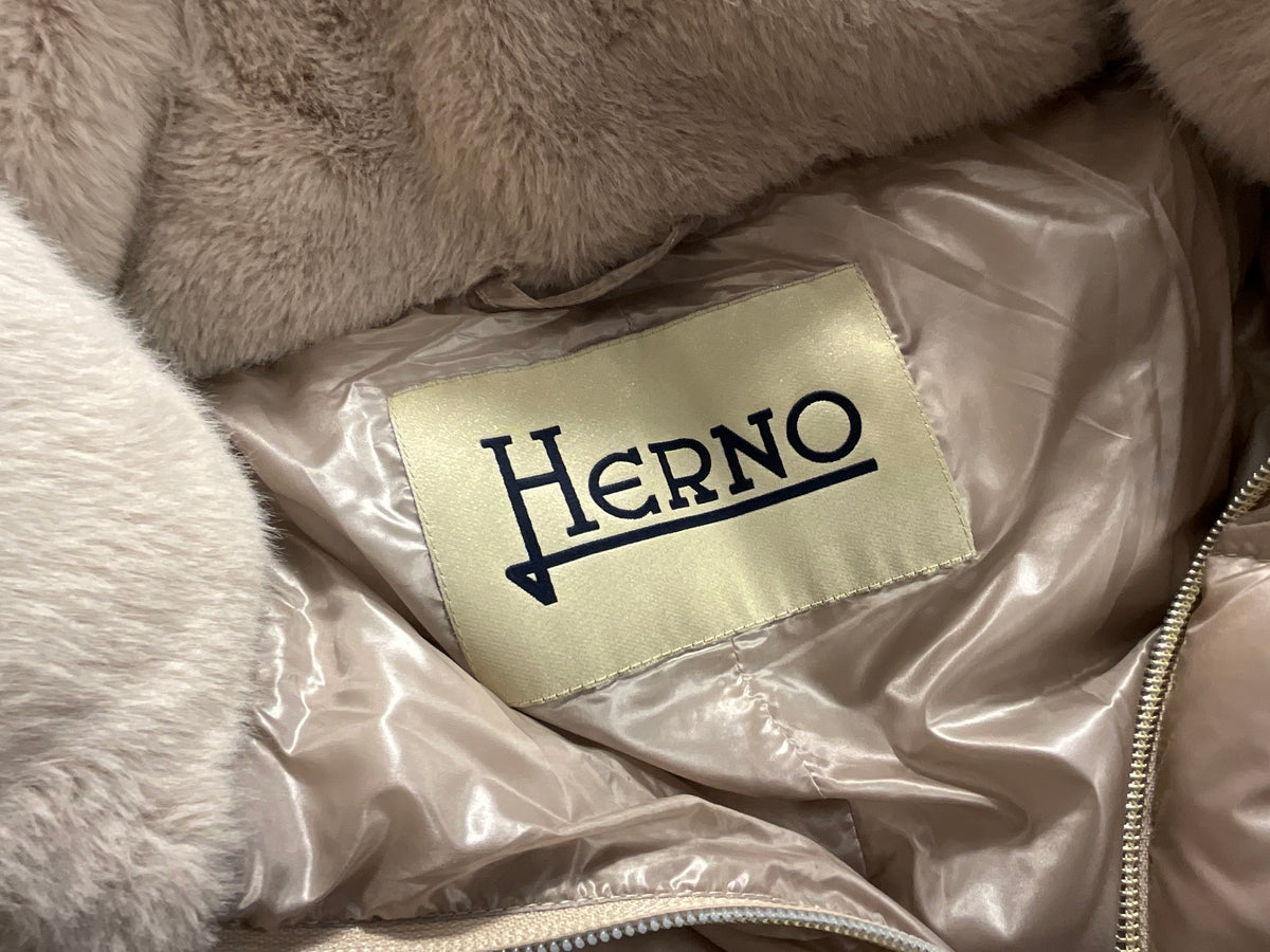 Herno faux fur dawn feathers jacket puffer size I 42 UK 10 US 6 ladies