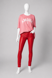 Zadig & Voltaire Portland AMOUR Oversized Pink Cotton T-Shirt | ladies