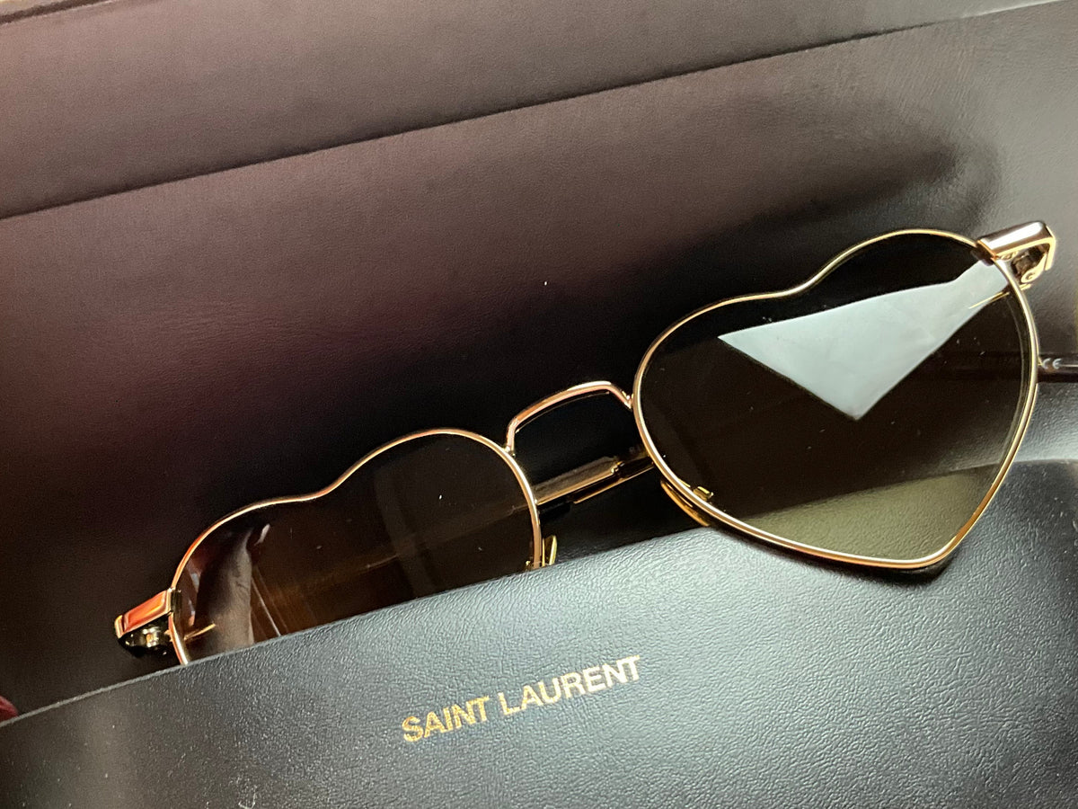 Saint Laurent SL301 LouLou Heart-Shape Gold Frame Sunglasses ladies