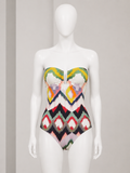 ERES ‘Pirogue’ Ikat Print Bandeau Swimsuit size M medium ladies