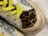 Golden Goose Francy Limited Calfskin Leopard Glitter High Trainers Sneakers size 39 ladies
