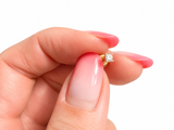 14K Gold Single Cubic Zirconia Stud Earring ladies