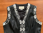 Gucci Black Faux Leather Sleeveless Jacket Vest Waistcoat Size XS I 38 ladies