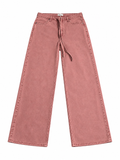Rag & Bone Phoebe Drawstring Wide-Leg Jeans – Raspberry Stone – Size M ladies