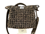 Fendi Fabric Jacquard FF 1974 Woven Knotted Peekaboo Iconic Satchel Tobacco Moro Medium Bag Handbag ladies