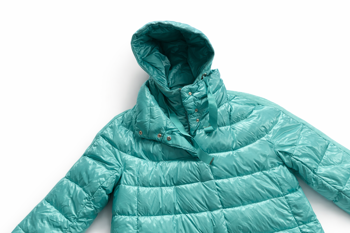 Herno Cashmere Trim Green Puffer Jacket size I 42 UK 10 US 6 ladies
