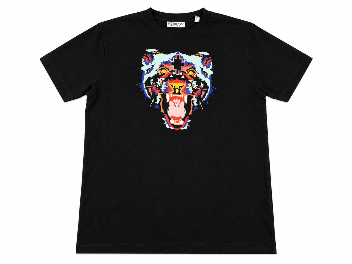 Marcelo Burlon Kids of Milan Black Tiger Print T-Shirt – Size 8 years children