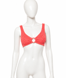 Hunza G Rose Inc Iman Seersucker Bikini Bralette One Size fits all ladies