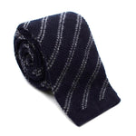 Tom Ford Navy Striped Pure Cashmere Knit Square Tie men