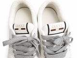 Gucci Calfskin GG Supreme Crystals Web Screener Sneakers 38 1/2 ladies