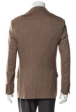 Brunello Cucinelli Herringbone Brown Silk Blazer Jacket size 48 men