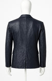ZADIG & VOLTAIRE Valfried Crinkle Leather Jacket Navy Size 50 men