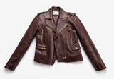 Moreschi burgundy leather biker jacket Size M medium ladies