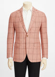 Hackett London Men Pink Wool & Linen Notch Lapel Blazer Jacket Sz UK 48R US 38R men