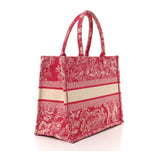Christian Dior Canvas Embroidered Medium Dioriviera Toile De Jouy Book Tote Raspberry Pink Bag Handbag ladies