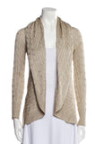 RALPH LAUREN Black Label Cable Knit Gold Pure Silk Cardigan Size XS ladies