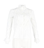 See by Chloé Button-Up Ruffle Bib Shirt Size M medium ladies
