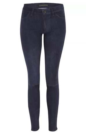 J BRAND Suede Super Skinny Pants Navy Blue Size 26 ladies