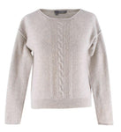 360 Cashmere Pearl Grey Cable Knit Cashmere Sweater Jumper Size S Small ladies