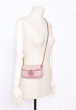 Gucci Super Mini GG Marmont Matelasse Canvas Flap crossbody bag handbag pink ladies