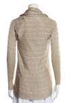 RALPH LAUREN Black Label Cable Knit Gold Pure Silk Cardigan Size XS ladies