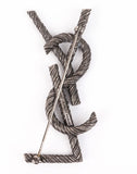 Saint Laurent YSL INTERLACED ROPE BROOCH SILVER ladies