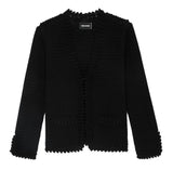 Zadig & Voltaire Marty black cotton knit cardigan sweater blazer size S small ladies