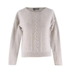 360 Cashmere Pearl Grey Cable Knit Cashmere Sweater Jumper Size S Small ladies