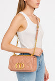 Christian Dior Calfskin Cannage Caro Bag Rose De Vents Handbag ladies