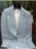 Chanel 2019 Cruise LA PAUSA Fantasy Tweed Blazer Jacket White Blue Light blue ladies