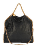 Stella McCartney Falabella Faux Leather Foldover Tote In Black With Gold Chain ladies