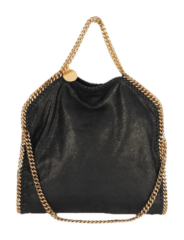 Stella McCartney Falabella Faux Leather Foldover Tote In Black With Gold Chain ladies