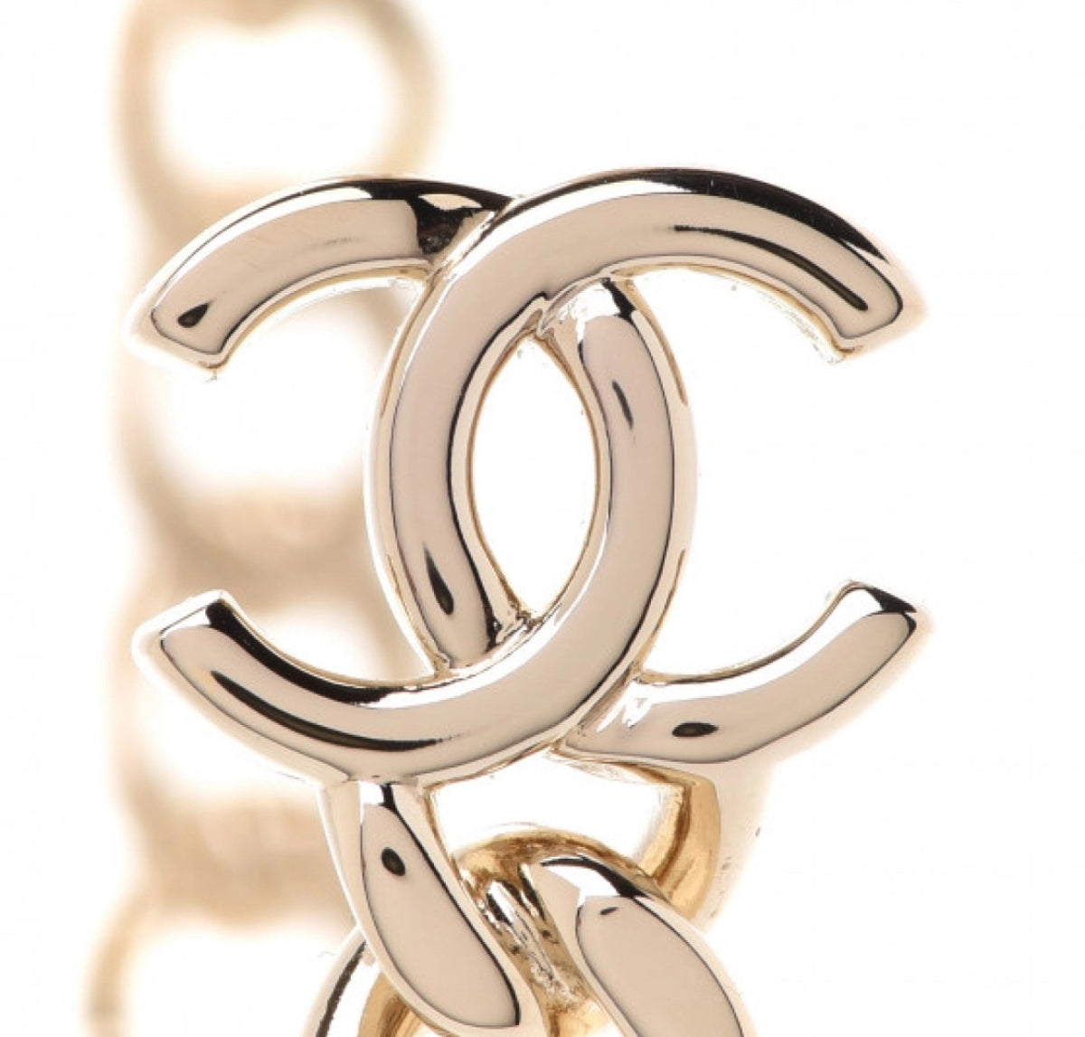 Chanel Metal CC Chain Link Choker Necklace in Gold Size S small ladies