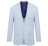 Sid Mashburn -Slim-Fit Striped Cotton-Seersucker Blazer - Blue & White Jacket size 50R men